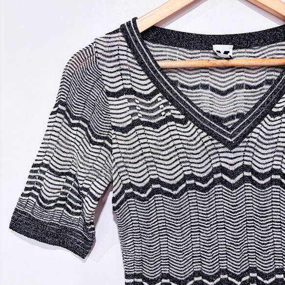 MISSONI Brown Sparkly Crochet Zigzag Dress - Picture 2 of 7